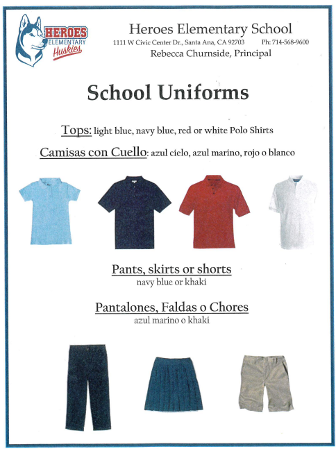 School Uniforms 2018-2019